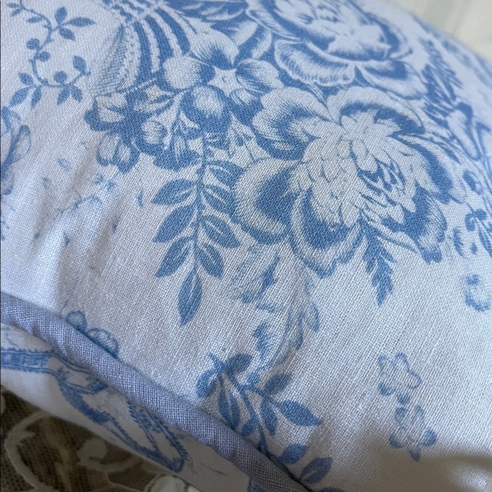 LoveShackFancy Blue and White Floral Throw Pillow ( BLISSFUL BLUE) - Picture 7 of 8